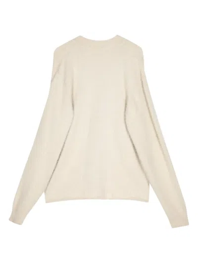 Wood Wood V-neck Knit Cardigan In Neutral