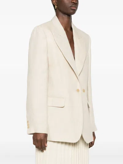 P.a.r.o.s.h Linen Blazer In Neutrals