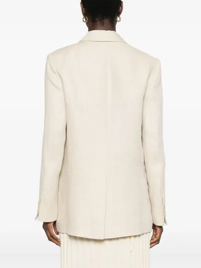 P.a.r.o.s.h Linen Blazer In Neutrals