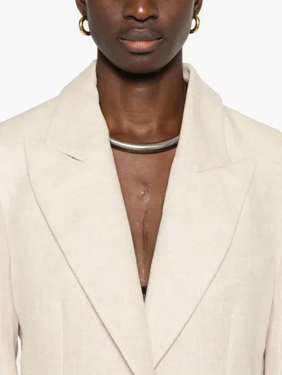 P.a.r.o.s.h Linen Blazer In Neutrals