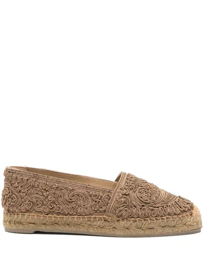 Etro X Castañer Espadrilles With Paisley Embroidery, Woman, Grey, Size 39 In Neutrals