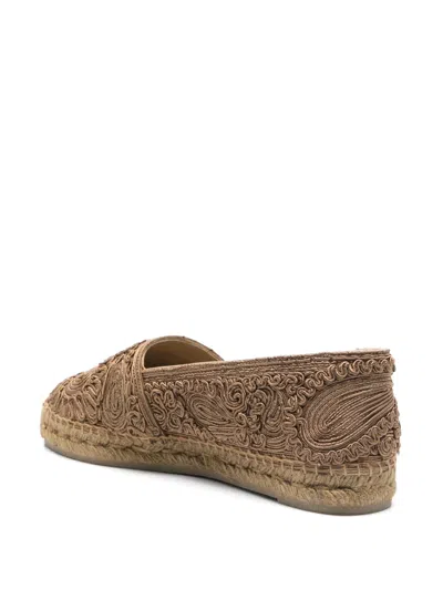 Etro X Castañer Espadrilles With Paisley Embroidery, Woman, Grey, Size 39 In Neutrals