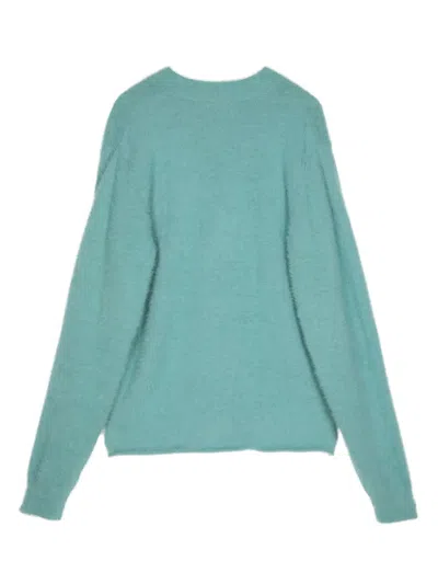 Wood Wood V-neck Knit Cardigan In Green