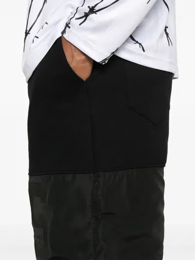 Gcds Black Band Logo Nylon Bermuda Shorts In Black