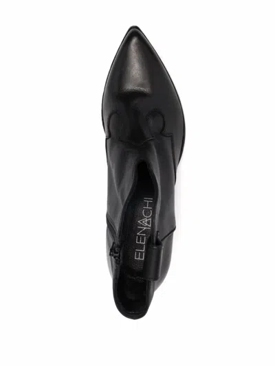 Elena Iachi Western-style Leather Boots In Black