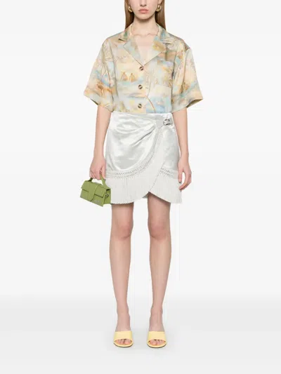 Zimmermann Beige And Light Blue Pattern Shirt In Blue