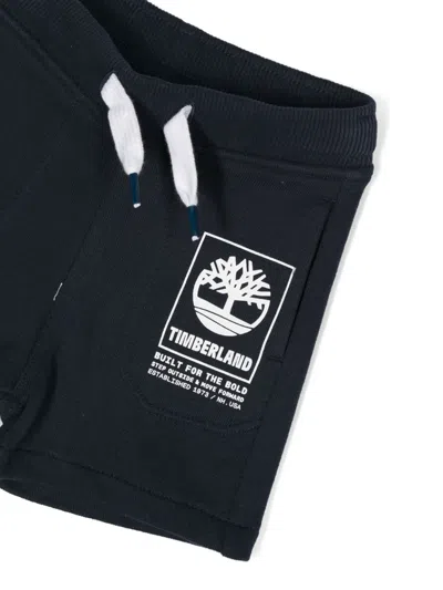 Timberland Boys Navy Blue Cotton Shorts In Blue
