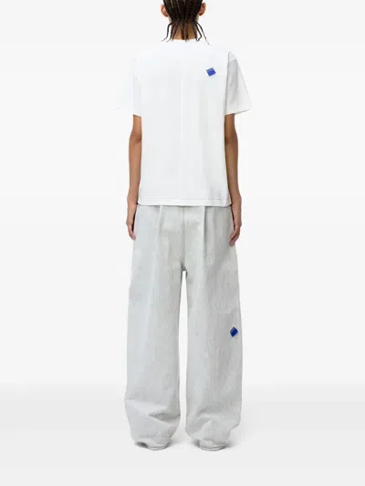 Ader Error Round Neck Short Sleeve T-shirt In White