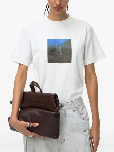Ader Error Round Neck Short Sleeve T-shirt In White