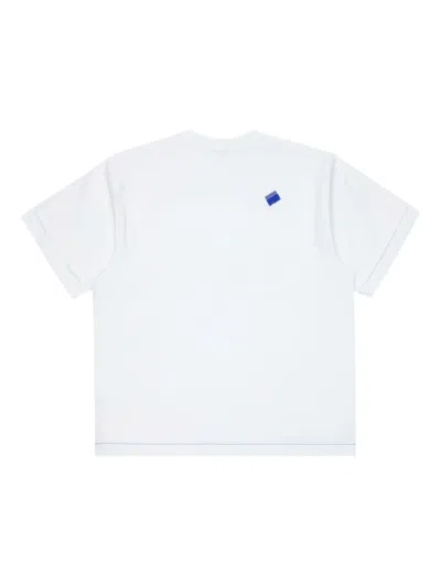 Ader Error Round Neck Short Sleeve T-shirt In White