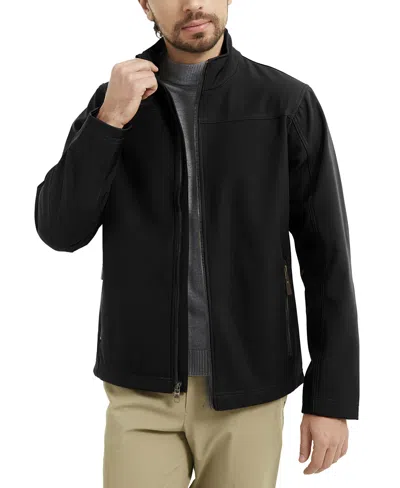 Hawke & Co. Men's Mountain Stretch Soft Shell Collar Jacket In Black