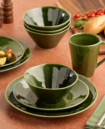 Certified International Verde Ice Cream Bowls, Set Of 4, Service For 4 In Green