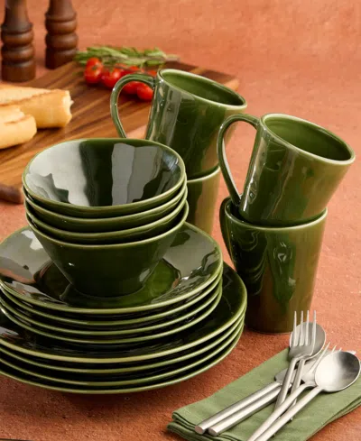 Certified International Verde Ice Cream Bowls, Set Of 4, Service For 4 In Green