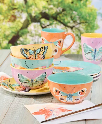 Certified International Butterflies 4-pc. Ceramic Ice Cream Bowl In Miscellaneous