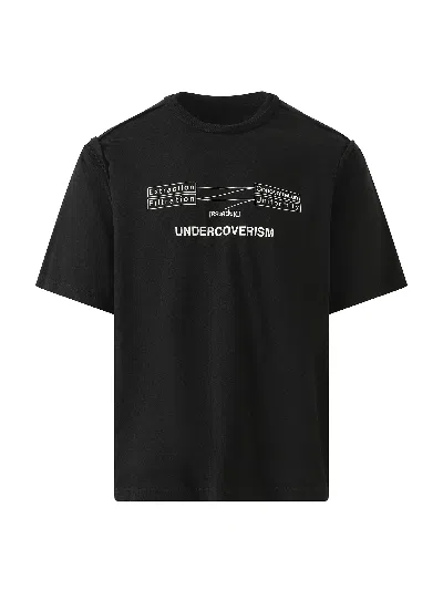 Undercover Boxy Black Short-sleeve T-shirt With Graphic Print In Black