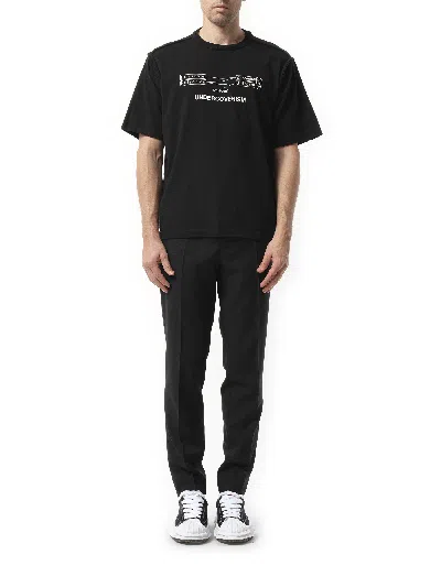 Undercover Boxy Black Short-sleeve T-shirt With Graphic Print In Black