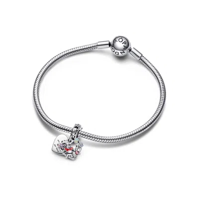 Pandora Disney Winnie The Pooh Sterling Silver Double Heart Dangle In Sterling Silver