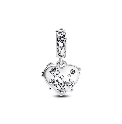 Pandora Disney Winnie The Pooh Sterling Silver Double Heart Dangle In Sterling Silver