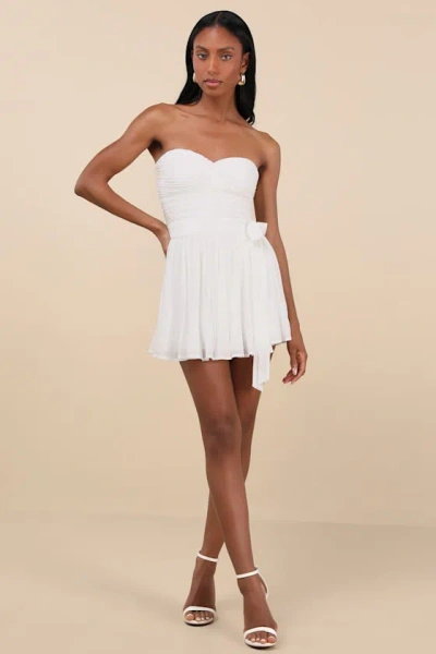 Lulus Seriously Sensational White Strapless Romper In White