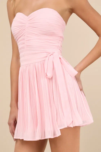 Lulus Seriously Sensational Light Pink Strapless Romper In Light Pink