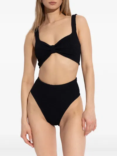 Hunza G Tina Crinkle Strapless Bikini In Black