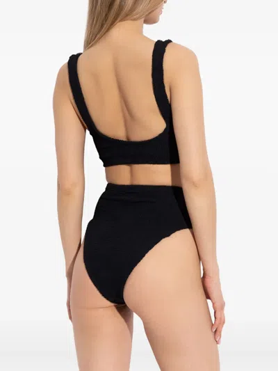 Hunza G Tina Crinkle Strapless Bikini In Black