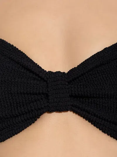 Hunza G Tina Crinkle Strapless Bikini In Black