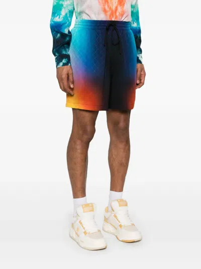 Casablanca Silk Shorts With Polyester Lining In Blue