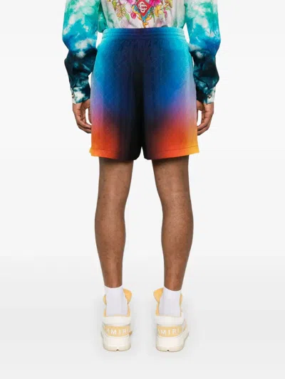 Casablanca Silk Shorts With Polyester Lining In Blue