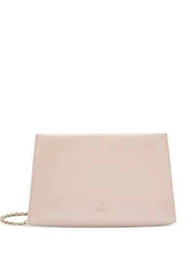 Furla Textured Chain Strap Shoulder Bag In Neutral
