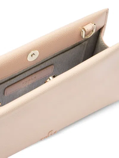 Furla Textured Chain Strap Shoulder Bag In Neutral