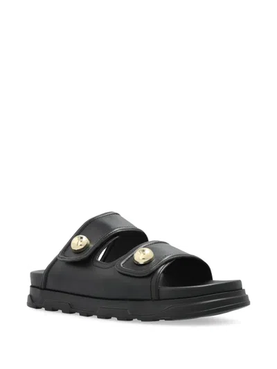 Furla Leather Sandals In Black