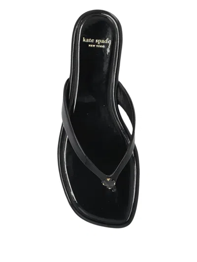 Kate Spade Flower Flip Flop Sandals In Black