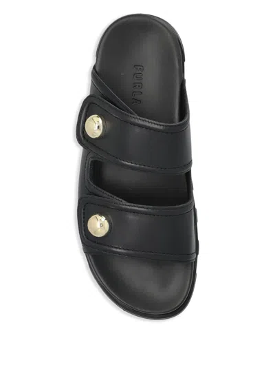 Furla Leather Sandals In Black