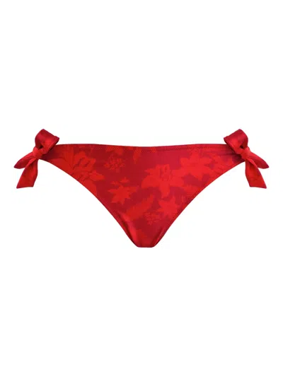 Vilebrequin Flower Power Side Tie Bikini Bottom In Red