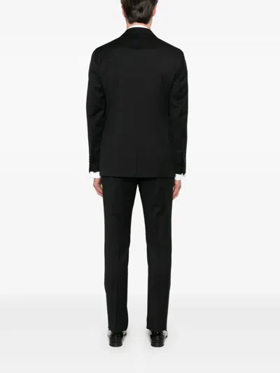 Tagliatore Wool Suit In Black