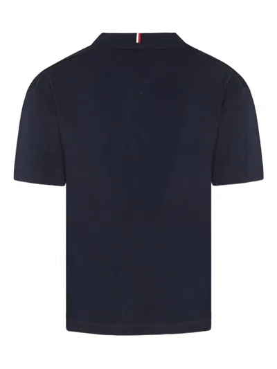 Tommy Hilfiger Junior Logo-embroidered T-shirt In Blue