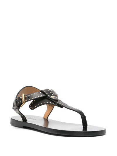 Isabel Marant Flat Thong Sandals With Metallic Studs In Black