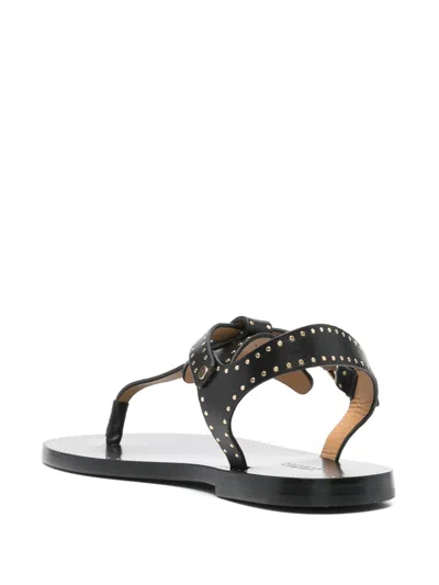 Isabel Marant Flat Thong Sandals With Metallic Studs In Black