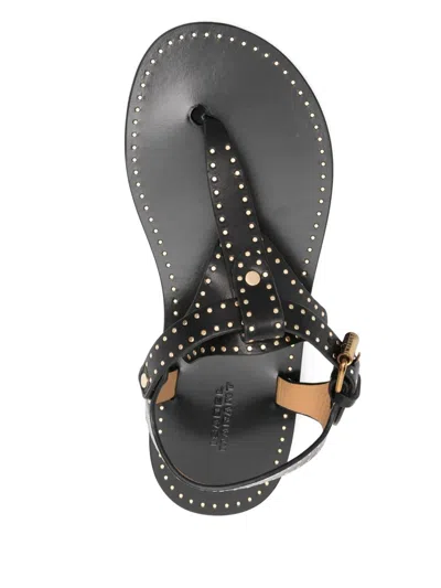 Isabel Marant Flat Thong Sandals With Metallic Studs In Black
