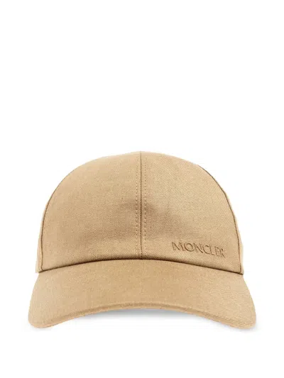 Moncler Linen-blend Cap In Neutrals
