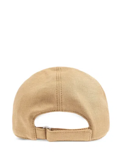 Moncler Linen-blend Cap In Neutrals