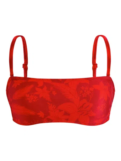 Vilebrequin Flower Power Bra Bikini Top In Red
