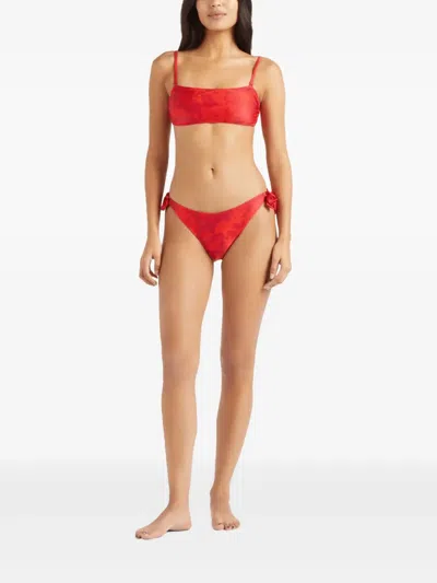 Vilebrequin Flower Power Bra Bikini Top In Red