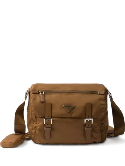 Prada Re-nylon Shoulder Bag In Brown