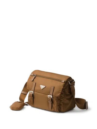 Prada Re-nylon Shoulder Bag In Brown