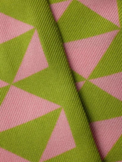 Prada Printed Silk Twill Skinny Scarf In Green