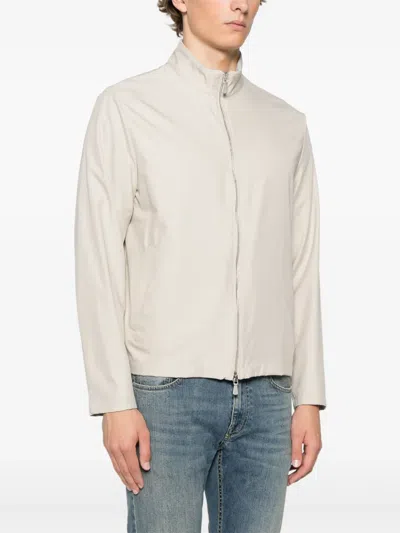 Eleventy Silk Jacket In Neutrals