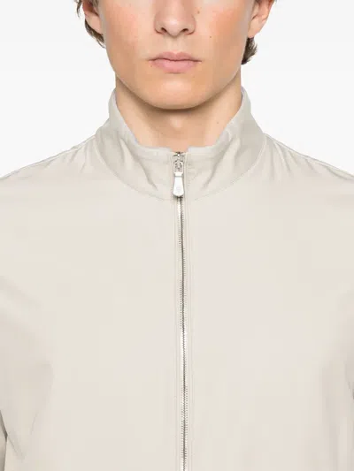 Eleventy Silk Jacket In Neutrals