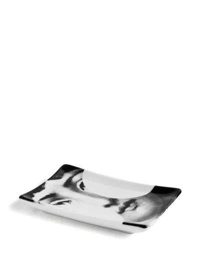Fornasetti Rectangular Ashtray In White